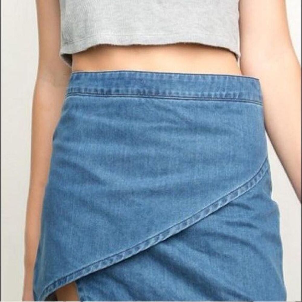 Brandy-melville Women's Blue and Navy Skirt